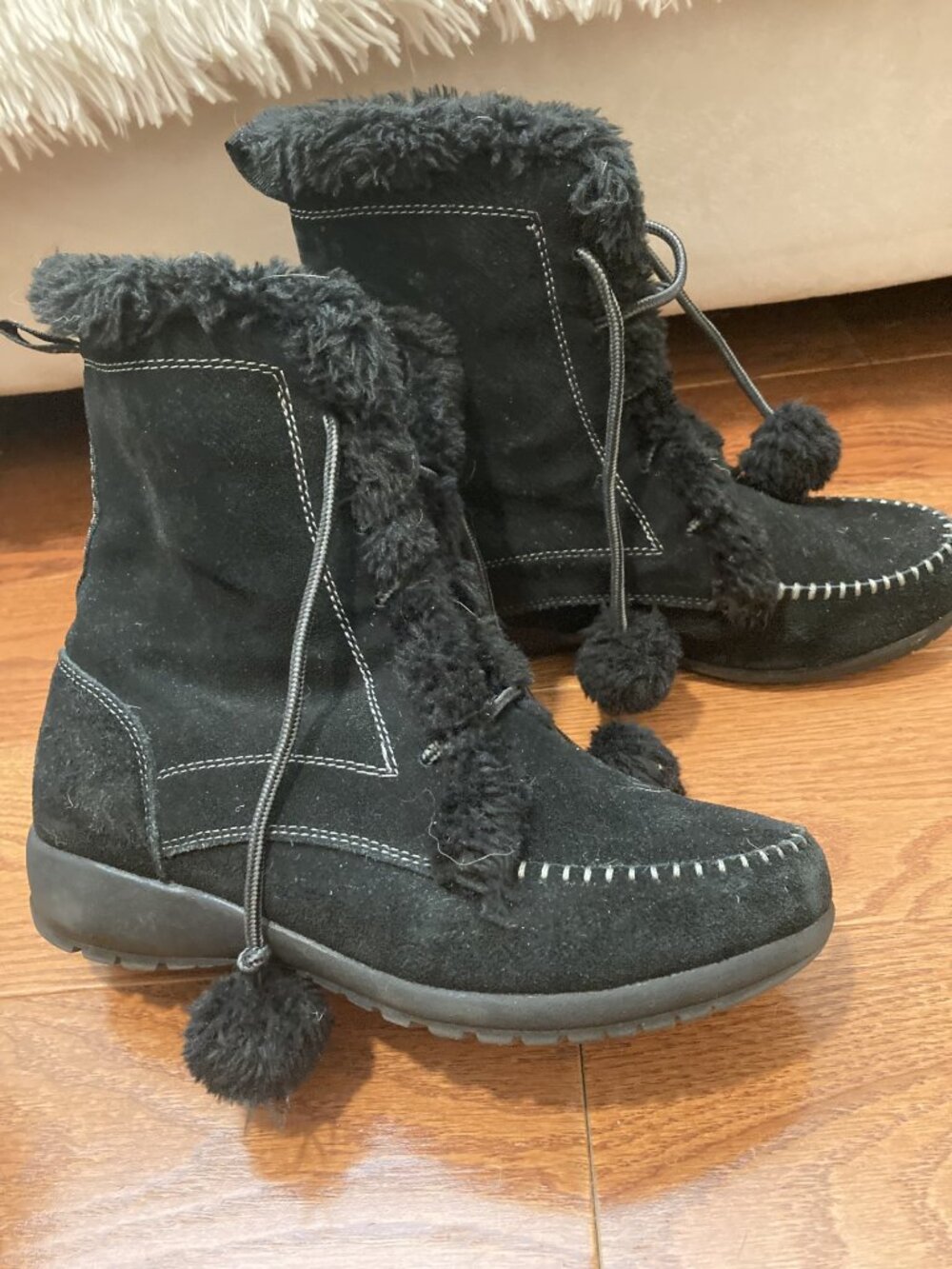 Sporto Black Faux fur Boots - size 8